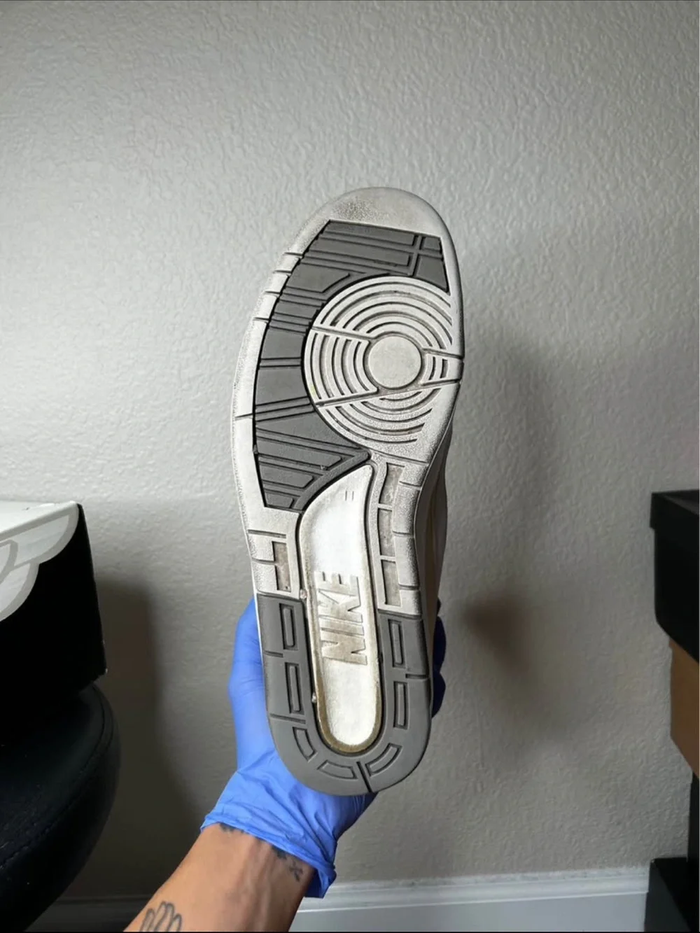 White and Gray High-Top Men's Sneakers